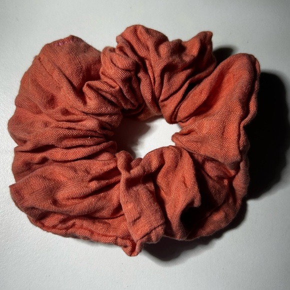 Peach Colored Hand-Sewn Scrunchie - Picture 1 of 2